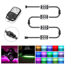 Motorcycle Car RGB LED Atmosphere Light with Wireless Remote Control Smart Brake Lights Moto Decorative Strip Neon Lamp Kit 2024 - buy cheap