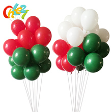 Globo de látex para decoración de Navidad, 30 Uds., 10 pulgadas, 2,2g, color verde, rojo y blanco, decoración de cumpleaños y Baby Shower, nuevo 2024 - compra barato