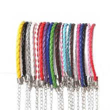 Mixed Color 10pcs/lot Braided Cow Leather Braided Bracelet Cord Jewelry Findings with Lobster Clasp Fit Charms DIY 2024 - buy cheap