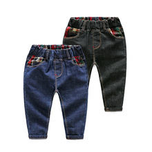 Джинсы с дырками для мальчиков и девочек, Новые повседневные хлопковые брюки отличного качества для детей, комфортная Детская одежда для маленьких детей 2024 - купить недорого