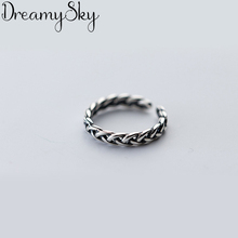 Anéis de tecelagem cor de prata vintage, de alta qualidade, feminino, luxuoso, anéis de dedo grandes, presentes para meninas, anelli 2024 - compre barato
