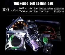 100 pçs/lote pvc transparente sacos de plástico macio engrossar zíper bloqueio claro auto selagem sacos reutilizáveis saco de embalagem de presente 2024 - compre barato