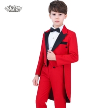 Terno formal infantil para festa, roupa de musculação, smoking, traje para performance, flor, aniversário, casamento, 5 peças, blazer + camisa + calça + gravata, 4 peças 2024 - compre barato