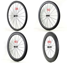 Single Front wheels 700C 38/50/60/88mm depth 25mm width Clincher/tubula Road bicycle carbon wheels UD matte finish Free shipping 2024 - buy cheap