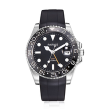 Parnis Casual 40mm Black Dial Automatic Men's Watches Yellow Hands GMT Calendar Men Mechanical Watch zegarek meski montres 2019 2024 - buy cheap