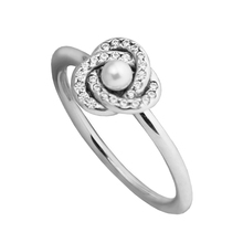 Anillo de perlas de plata esterlina 925 auténtica para mujer y niña, joyería de boda transparente, CZ, pendiente del amor brillante, venta al por mayor 2024 - compra barato