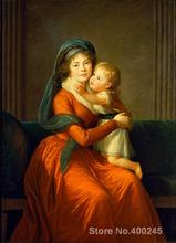 Pintura al óleo de Elisabeth Vigee Lebrun, lienzo de alta calidad, pintada a mano, retrato de la Princesa Alejandra Golitsyna y su hijo Piotr 2024 - compra barato