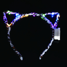Glow Headband LED Glowing Blinking ECat Animal Ears Glow Headband Flashing Hairband Wedding Party Decorations Hallowmas 2018 2023 - buy cheap