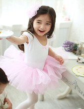 High quality girl's ballet skirt,kidance dress,Short sleeve  pink baby skirt,(Present rose hair accessories/clip) 2024 - buy cheap