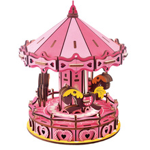 Corte a laser 3d quebra-cabeça de madeira merry-go-around diy kit de montagem manual educação brinquedos de madeira com 177 peças 2024 - compre barato