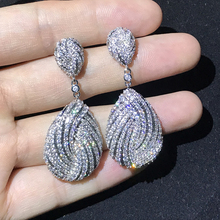 Luxury Long Big Delicate Luxury Gemoetric Water Drop Cubic Zirconia Party Wedding Saudi Arabic Dubai Earrings 2024 - buy cheap