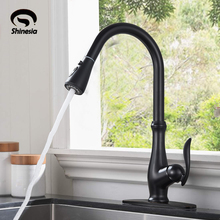 Matt Black Kitchen Faucet Pull Out Sprayer Single Handle Mixer Tap Sink Faucet 360 Rotation Kitchen Faucet Hot and Cold Water 2024 - buy cheap