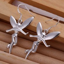 Free Shipping!!Wholesale silver plated Earring,925 jewelry silver,Fashion Angel Earrings SMTE193 2024 - buy cheap