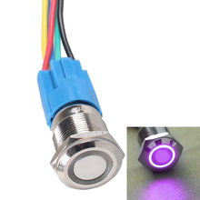 EE support  Universal Car Accessories 16mm 12V LED Light Angel Eye Metal Push Button Switch With Socket 2024 - buy cheap