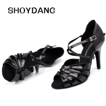 SHOYDANC Mulheres Latino Sapatos de Dança Sapatos de Dança de Tango Rumba Dança de Salão Sapatos de Dança Do Partido de Alta Qualidade textura de Crocodilo PU 2024 - compre barato