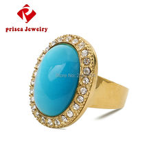 Women Gold Wedding Ring Beautiful Engagement Ring Fashion Stainless Steel Gold Opals Classic Finger For Cocktail 2024 - buy cheap