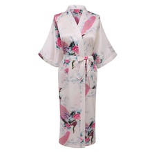 New Arrival White Women Rayon Kimono Yukata Gown Bridesmaid Wedding Robe Nightgown Sleepwear Flower S M L XL XXL XXXL ZS011 2024 - buy cheap