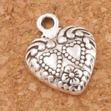 Double Dots Heart Heart Charm Beads 11.3x15.1mm 52pcs Zinc Alloy Pendants Fashion Jewelry DIY L907 2024 - buy cheap