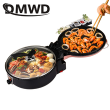 DMWD Multifunction Electric Crepe Maker Pizza Baking Pan Steak Barbecue Frying Grill Double-Plate Heating Hotpot Cooker Skillet 2024 - buy cheap