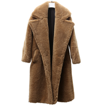 cool under zero new arrival free shipping real sheep fur coat long style wool coat camel  coat over size winter women coat 2024 - buy cheap