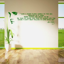 Letras de la canción de PRESLEY, vinilo de Río, arte de pared, calcomanía personalizada para habitación, Color disponible, papel tapiz, D412 2024 - compra barato