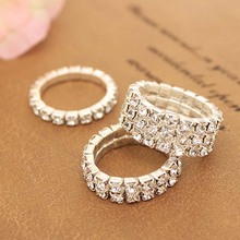 3 Sizes Multi-Layer Full Shiny Clear Crystal Joint Elastic Twinkling Rings For  Women 2024 - купить недорого
