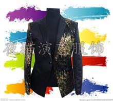 Men Suits Designs Masculino Homme Terno Stage Costumes For Singers Men Sequin Blazer Dance Clothes Jacket Style Dress Punk Black 2024 - buy cheap