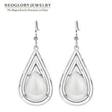 Neoglory White Glass Rhinestones Dangle Drop Statement Earrings Brincos for Women Vintage Fashion Jewelry 2020 2024 - buy cheap