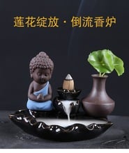 Boutique ceramic retort incense burner sandalwood stove fragrant fragrant Road line fragrant incense lotus leaf holder 2024 - buy cheap