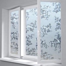 3D Rose cluster Window Film Glass Home Decorative No-Glue Static Sliding doors balcony Privacy Window Stickers decals 45*100cm 2024 - buy cheap