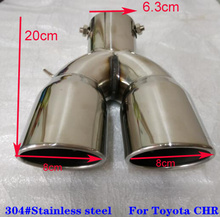 Выхлопная труба для автомобиля Toyota CHR, Двухтрубные глушители из нержавеющей стали, украшение выхлопной трубы, выхлопная горловина, 2016-2019 2024 - купить недорого