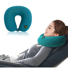 U-shaped Electric Neck Cervical Traction Collar Massage Pillow Travel Kit Car Set Massager Cushion Relax Shoulder Pain Relief 2024 - buy cheap