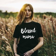 Blessed Mama Tshirt Summer Tumblr Ladies Mom Casual Tops Mama T Shirt Women Short Sleeve Tee Thanksgiving Mother's Day Gift 2024 - buy cheap