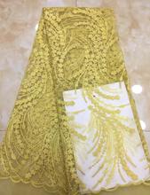 best quality David-11.1904 embroidered African Tulle Lace Fabric African French Lace Fabric with embroidery 2024 - buy cheap