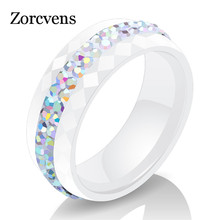 ZORCVENS New Edition Female Ceramic Ring Black White Jewelry Ring Gifts Crystal Insert Knuckle Rings For Woman 2024 - buy cheap