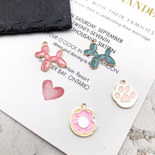 Hot 10pcs High Quality Fashion Enamels Charms Gift Puppy Alloy Pendant Bracelet Necklace Jewelry Accessories DIY Crafts 2019 New 2024 - buy cheap