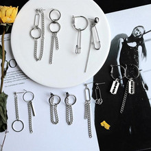 Timlee E178 Free shipping Personality Retro Geometry Tassels Pin Chain Asymmetric Alloy Drop Earrings Fashion Jewelry Wholesale 2024 - buy cheap