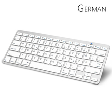 Немецкая Арабская Bluetooth-клавиатура с поддержкой QWERTZ, беспроводная клавиатура для Apple, iPad, iPhone, Samsung, портативный компьютер 2024 - купить недорого