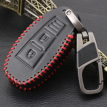 Fashion Men Keychain 2 Buttons Leather Car Key Cover Case For Suzuki Vitara Swift Ignis Kizashi SX4 Baleno Ertiga 2016-2019 2024 - buy cheap