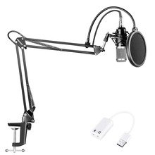 Neewer NW-800 Condenser Microphone (Black/Silver)Kit with USB Sound Card Adapter+Adjustable Suspension Scissor Arm Stand 2024 - buy cheap