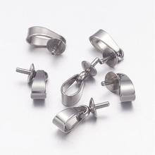 304 Stainless Steel Pendant Bails For Half-drilled Beads, 12x4mm, Pin: 1mm, Hole: 5.5x2.5mm,50pcs/lot 2024 - buy cheap