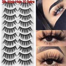 10 Pairs/Set 3D Soft Faux Mink Hair False Eyelashes Wispy Thick Natural Fluffy Lashes Extension Handmade Multilayer Eye Makeup 2024 - buy cheap