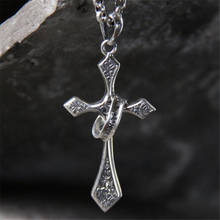 Классические мужские 27*50,6 мм крест ожерелье кулон для 925 стерлингового серебра звено цепи ожерелье массивные ювелирные изделия 2024 - купить недорого