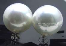 SALE Big 18mm white Round Sea Shell Pearl Earring and Stering Silver 925 stud! -ear426  Wholesale/retail Free shipping 2024 - buy cheap