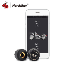 HEROBIKER Motorcycle Bluetooth Tire Pressure Monitoring System TPMS Mobile Phone APP Detection 2 External Sensors 2024 - buy cheap