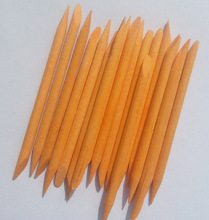 100pcsX75mm Orange  color Nail Art Design Orange Wood Stick Cuticle Pusher Remover Manicure Care + Free Shipping 2024 - buy cheap