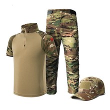 Children's Short Sleeve Training Uniform Suit Kid Summer Outdoor Camping CS Combat Military Clothes Camouflage Tactical Set 2024 - buy cheap