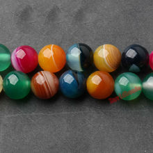 Factory price Natural Stone Mixed Colors Stripe Agat Round Loose Beads 6 8 10 12MM Pick Size For Jewelry Making 2024 - buy cheap