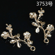 50pcs 17*34mm Gold Color Alloy material Big Flower leaf Branch Charm Pendants for DIY handmade Women Jewelry Making Wholesale 2024 - buy cheap