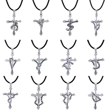 12 созвездий из нержавеющей стали хрустальный крест подвески ожерелье для женщин мужчин ожерелье Collares Colar Feminino 2024 - купить недорого